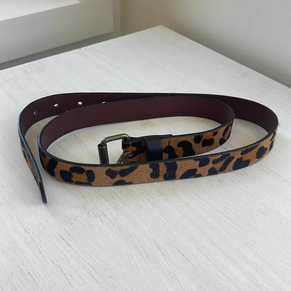 Jcrew leopard print calf hair belt
